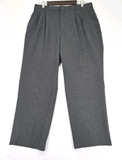 Flying Cross Grey Double Pleated Uniform Dress Pants mens 38 Regular Trousers
