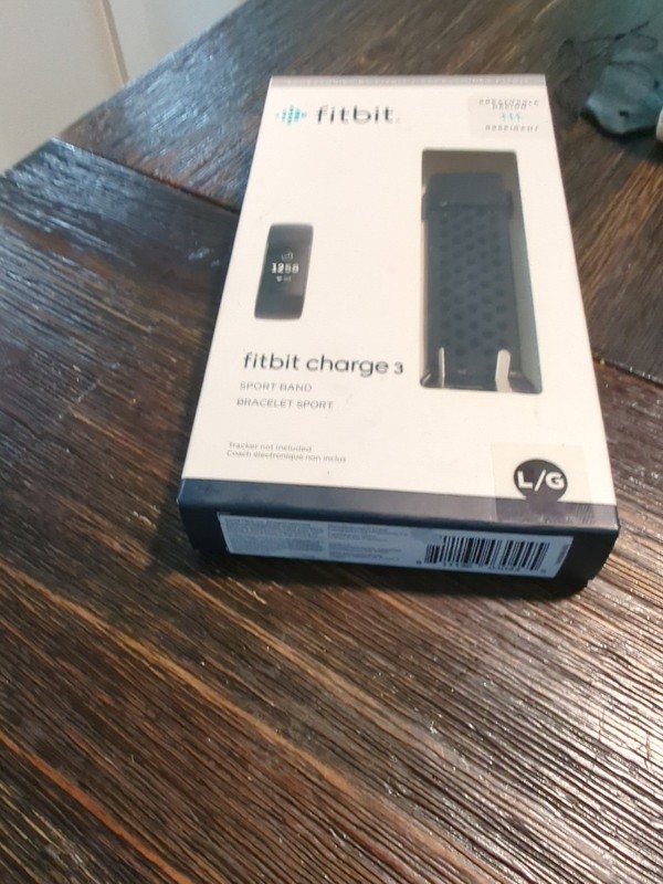 GENUINE OEM FITBIT CHARGE 3 SPORT ACCESSORY BAND - Large/L/G - BLACK - NEW