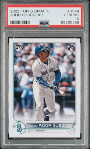 Julio Rodriguez 2022 Topps Update Paper Rookie Card RC #US44 Gem Mint PSA 10 SEA