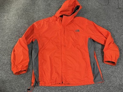The North Face Jacket Mens 2XL Orange Gray Hooded Windbreaker Full Zip Hiking