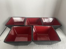 5 Oneida Sunset Stoneware Red Black Sponge 6 ...