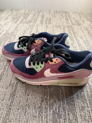 Nike Shoes Mens Size 8.5 Navy Pink Mint Air Max 90 SE Suede Mesh DM0035-500
