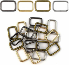 20 Pcs Metal Rectangle  Square Ring Set - Heavy Duty Webbing Belt Buckles for 1