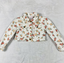 Little Lass Jacket Girl Sz 4T Floral Cropped Long Sleeve Cotton Spring Fall Cute