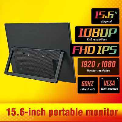 Anmite 15,6 Zoll Portable Monitor 1080P HDR 16:9 mit blauem Lichtschutz. NEU OVP