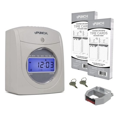 uPunch HN2500 Calculating Time Clock Bundle for Small Business: Auto Align Em...