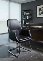 Eleganter BüRosessel Schwarz Mit Kunstleder Und Verchromten FüßEn