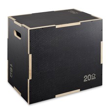3 in 1 Non-Slip Plyo Box for Jumping Squat Training - 24" x 20" x 16" - Black