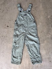 Oshkosh B'gosh The Genuine Article VESTBAK Overalls 5T/5A Green With Plaid Cuffs