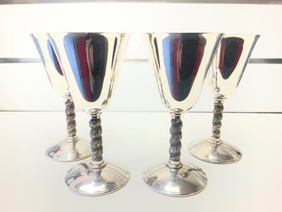 4 Vintage versilberte Valero Kelche Made in Spain