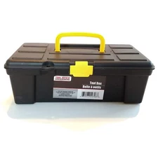 Tool Bench Hardware Tool Box Plastic Black Box Art Fishing Tackle 12x6x4 inches