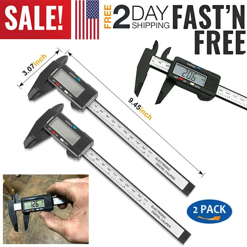 2Pcs 0-150mm Digital Caliper Vernier Micrometer Electronic Ruler Measuring Gauge