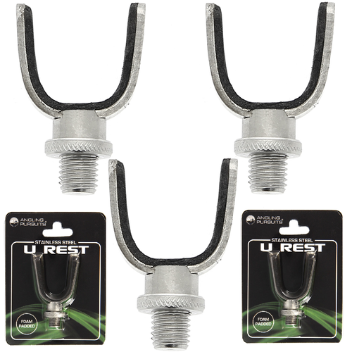 CARP FISHING ROD BUTT REST STAINLESS STEEL ' U ' BUTT ROD POD RESTS X 3