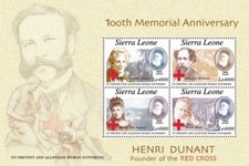 Sierra Leone 2010 - Henri Dunant Red Cross - Sheet of 4 Stamps Scott #3035 - MNH