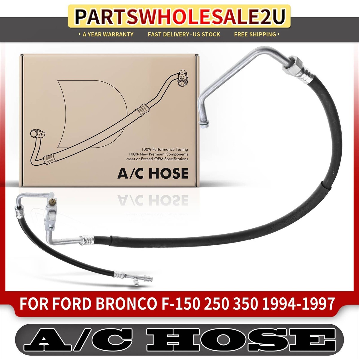Rear Ac Lines AC Manifold Hose Assembly For Ford F-150 F-250 F-350 Bronco 89-93 Ac Hose