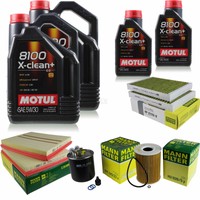 MANN-FILTER Inspektionspaket 12L Motul 5W-30 8100 X-Clean+ FüR Mercedes S-Klasse