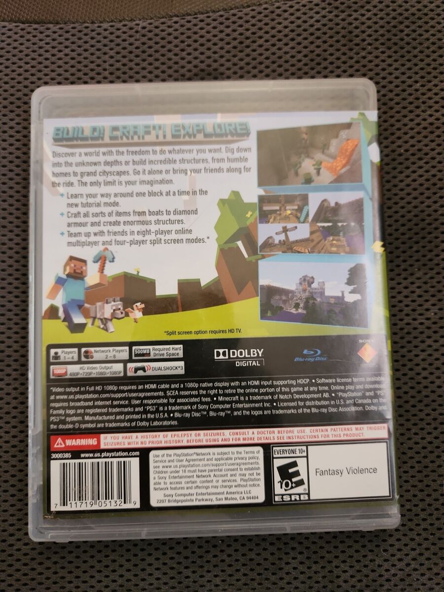 Minecraft -- PlayStation 3 Edition (Sony PlayStation 3, 2014)