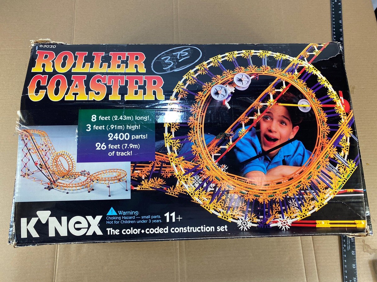 Vintage 90s K'nex Roller Coaster Building Set Box Manual Toy