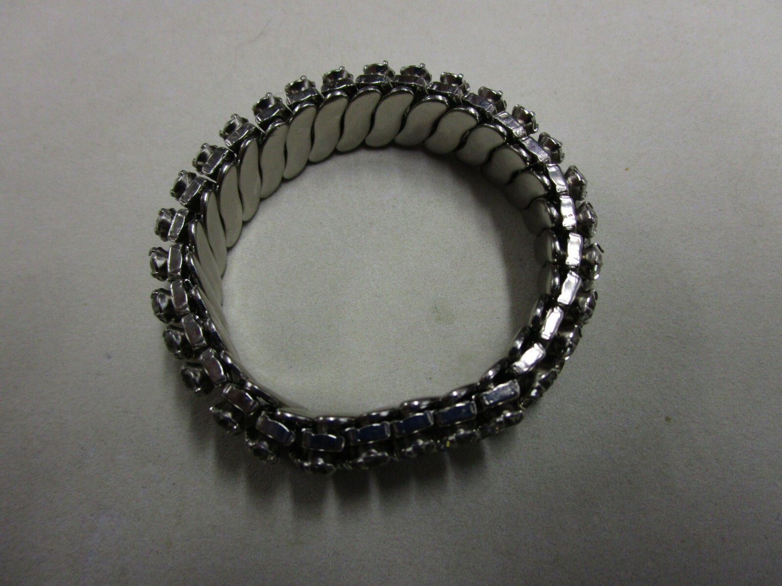 Pretty Vintage Rhinestone Statement Bracelet 3 Ro… - image 4