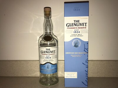 Glenlivet Founder's Reserve Single Malt Scotch Whisky, 750 ml empty bottle