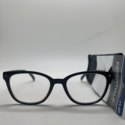 Foster Grant ESSENTIALS  VRL2103 PH BLK +1.50 READERS BLACK Reading Glasses