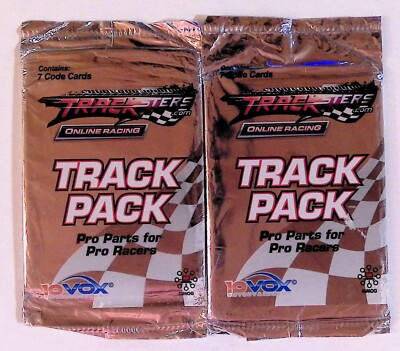 Tracksters Track Pack Cards lot of 2 7 Code Cards Each 10Vox Online Racing Game