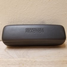 NEW AUTHENTIC KENNETH COLE REACTION GRAY BEIGE HARD EYEGLASSES CASE