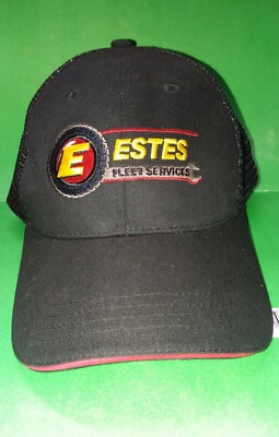 (B6) ESTES FLEET SERVICES Cap Black, Mesh Back Curved Bill Clean NEW Never Worn 