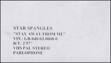 Star Spangles Stay Away From Me 2:57s video VHS or PAL or NTS