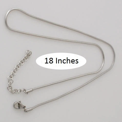 18" Stainless Steel SNAKE CHAIN Necklace Pendant Jewelry 1.5mm thick