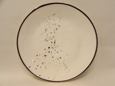 Harper Splatter by Olivia & Oliver Salad Plate Platinum Splatter & Trim b102
