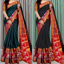 Women's Cotton Silk saree with Separate Blouse Piece
