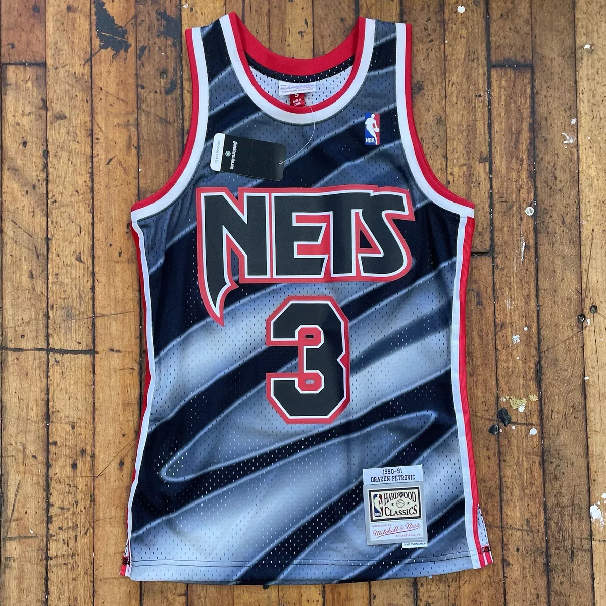 Mitchell & Ness Drazen Petrovic Blue New Jersey Nets 1990-91 Hardwood Classics Swingman Jersey