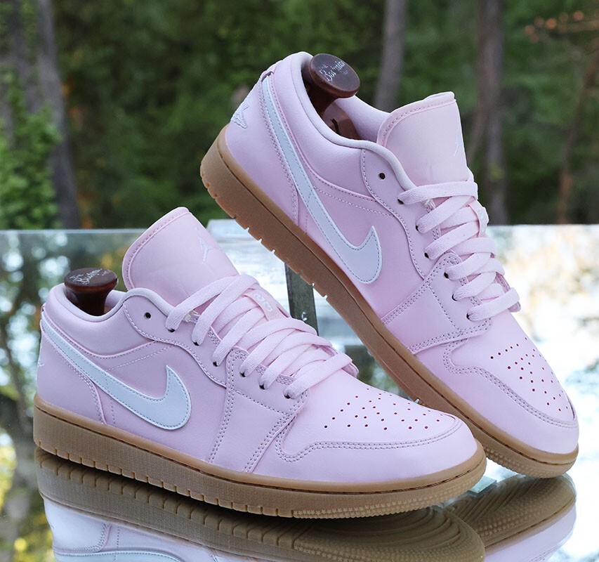 Nike Air Jordan 1 Low Arctic Pink Gum Women's Size 12 White Custom