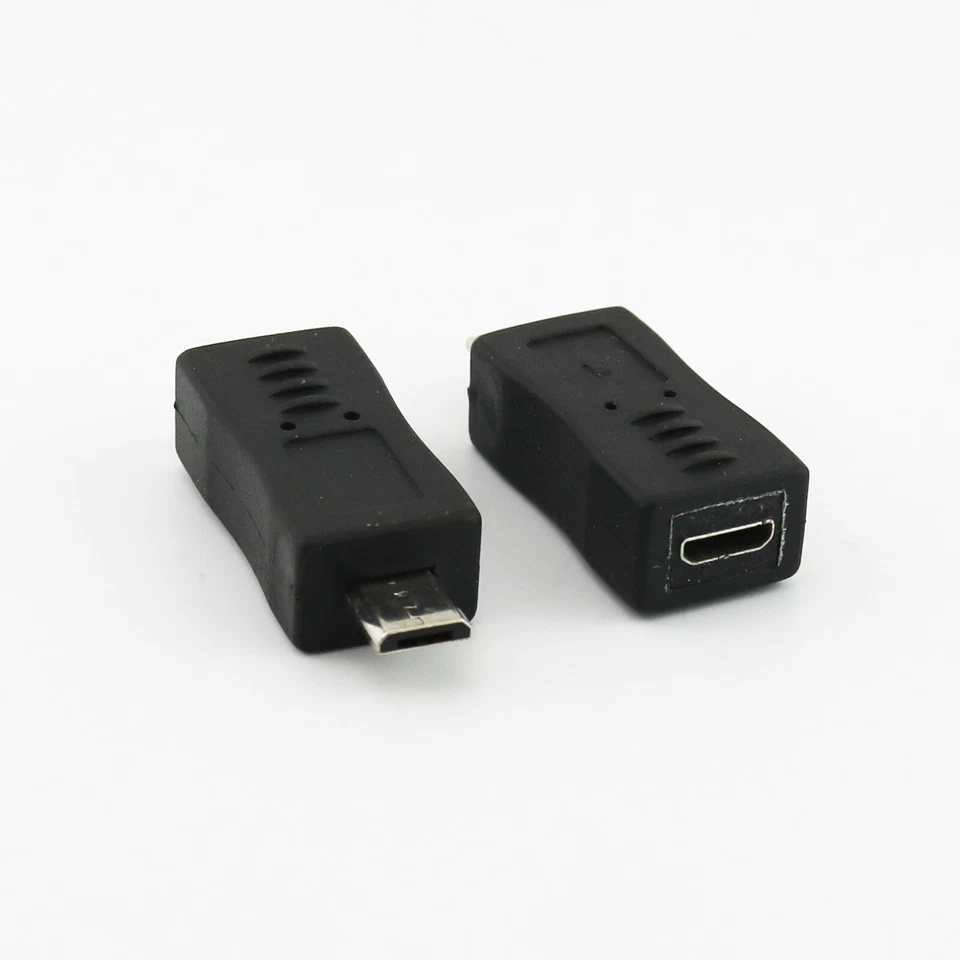 10x Micro USB 5 Pin Male To Micro Female Jack Extension Converter Adapter Black - Image 2 of 4