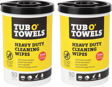 Extra Large Industrial Cleaning Wipes Heavy-Duty 90 Count Canister 2-Pack
