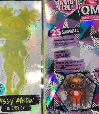 Neu Puppe Lol OMG Surprise Doll Missy Meow und Baby Katze Winter Chill