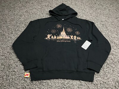 NEW Disney Hoodie Adult Medium Black Gold 50th Anniversary Grand Finale Mickey