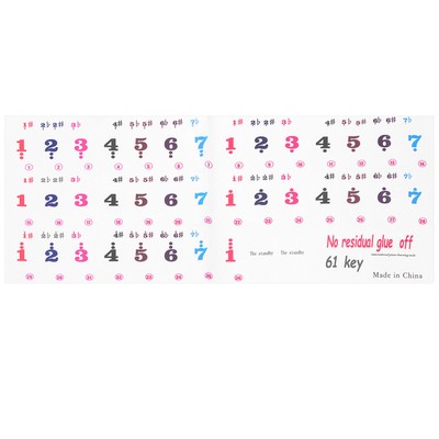 Piano Keyboard Stickers, 61 Keys Numbered Piano Sticker Notes Guide Removable