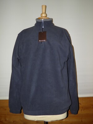 Sherwood Forest Tramore Herren Bonded Fleece Top in Marine/Graphit - Medium / 40''