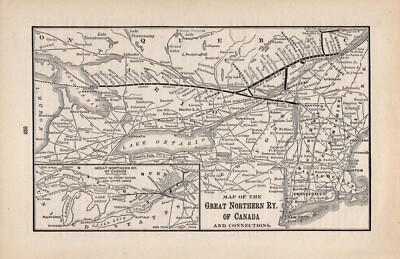 1901  Great Northern Railroad of Canada Vintage Railroad  Map     1387