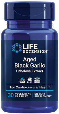 #ad AGED BLACK GARLIC HEART CHOLESTEROL amp; BLOOD PRESSURE 30 Capsule LIFE EXTENSION $19.99