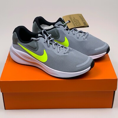 Nike Revolution 7 Men\'s Size 11.5 Wolf Grey Volt Road Running Shoes FB2207-002 Nike Revolution 7 Wolf Grey/Volt Men main image 3