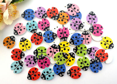 10x Knopf Marienkäfer 18mm Kinderknöpfe Kinder Baby Jungen Knöpfe Ladybug bunt