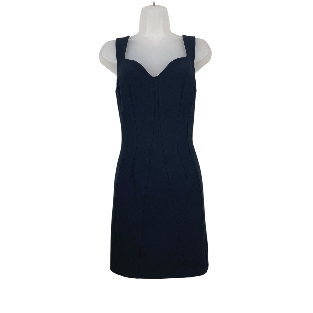 french connection whisper ruth mini dress French Connection Whisper Ruth Mini Dress Size 10 Black Sleeveless V Neck