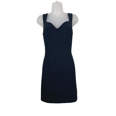 French Connection Whisper Ruth Mini Dress Size 10 Black Sleeveless V Neck
