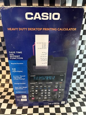 New Casio DR-210R Printing Heavy Duty Calculator Black Desktop