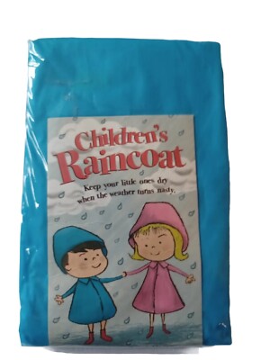 Kinder Packbarer Kunststoff Regenmantel Einheitsgröße Blau 1. Klasse Porto. 