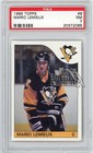 Mario Lemieux 1985-86 Topps Hockey Rookie Card #9 PSA 7
