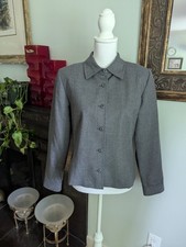 Vintage Pendleton Women's 8 Jacket Blazer Gray 100 Virgin Wool Stitch Accent